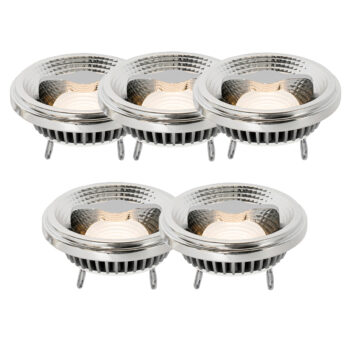 Sada 5 stmievateľných LED žiaroviek G53 AR111 12W 600lm 2700K