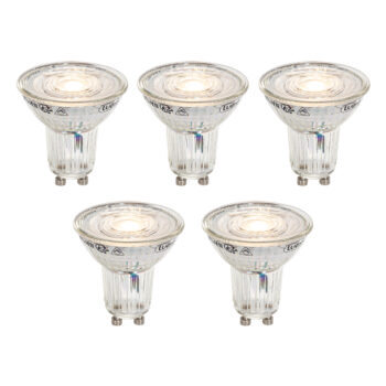 Sada 5 stmievateľných LED žiaroviek GU10 50 mm v Kelvinoch číra 4,9 W 400 lm 2200 – 3000 K