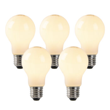 Sada 5 stmievateľných LED žiaroviek s opálovým sklom E27 4W 320lm 2200K