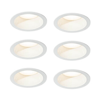 Sada 6 zapustených bodových svetiel biela vrátane LED 3000K-5000K - Elias