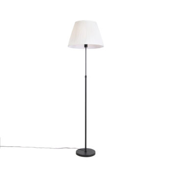 Stojaca lampa čierna so skladaným tienidlom krémová 45 cm nastaviteľná - Parte