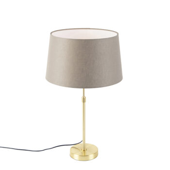 Stolná lampa zlatá/mosadzná s tienidlom z ľanu taupe 35 cm - Parte