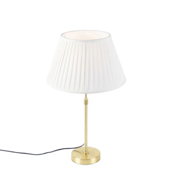 Stolná lampa zlatá/mosadzná so skladaným tienidlom krémovým 35 cm - Parte