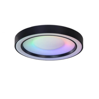 Stropné svietidlo čierne vrátane stmievateľného RGBW LED s diaľkovým ovládaním - Arco