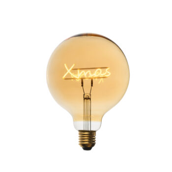 Vianočná E27 LED žiarovka G125 jantárová 1,8W 100 lm 1800K