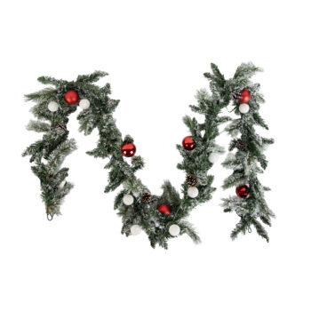 Vianočná girlanda biela s červenou 270 cm vrátane LED s časovačom - Jack