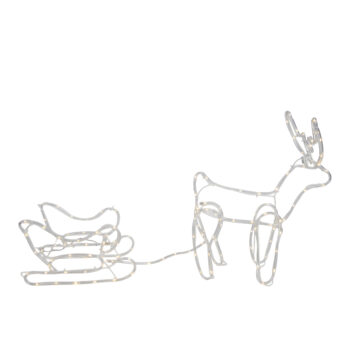 Vianočná stojaca lampa Sob so sánkami 116 cm vrátane LED s časovačom IP44 - Sori