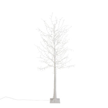 Vianočná stojaca lampa biely strom 180 cm vrátane LED s časovačom IP44 - Ki