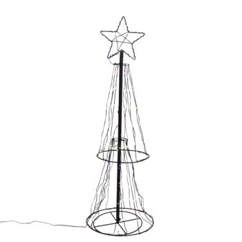 Vianočná stojaca lampa čierny strom 150 cm vrátane LED RGB s časovačom IP44 - Ugoku