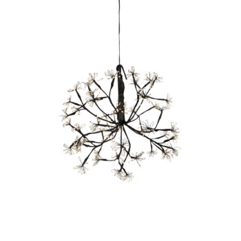 Vianočné závesné svetlo guľa čierna 40 cm vrátane LED s časovačom IP44 - Nobu