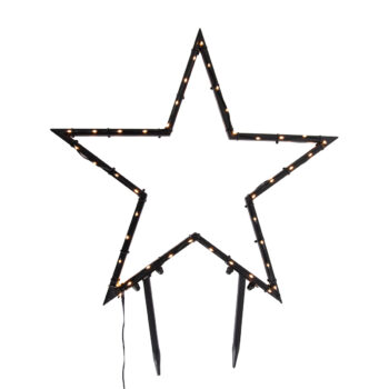 Vianočný reflektor Hviezda Vianoce čierna 60 cm vrátane LED IP44 - Kas