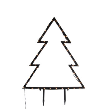 Vianočný reflektor stromček čierny 54 cm vrátane LED IP44 - Kas