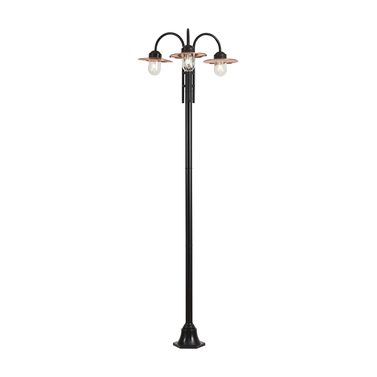Vonkajšia lampa medená 235 cm 3-svetlá IP44 - Mníchov Vonkajšia lampa medená 235 cm 3-svetlá IP44 - Mníchov