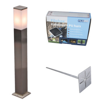 Vonkajšia lampa oceľ 80 cm IP44 - Malios so zemným hrotom a káblovou objímkou