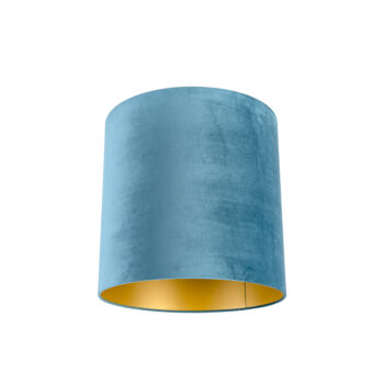 Zamatové tienidlo modré 40/40/40 so zlatým interiérom