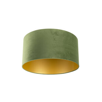 Zamatové tienidlo na lampu zelené 50/50/25 so zlatým interiérom