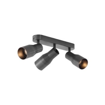 Zaoblené stropné bodové svetlo tmavosivé GU10 50 mm 3-svetlo - Stanley