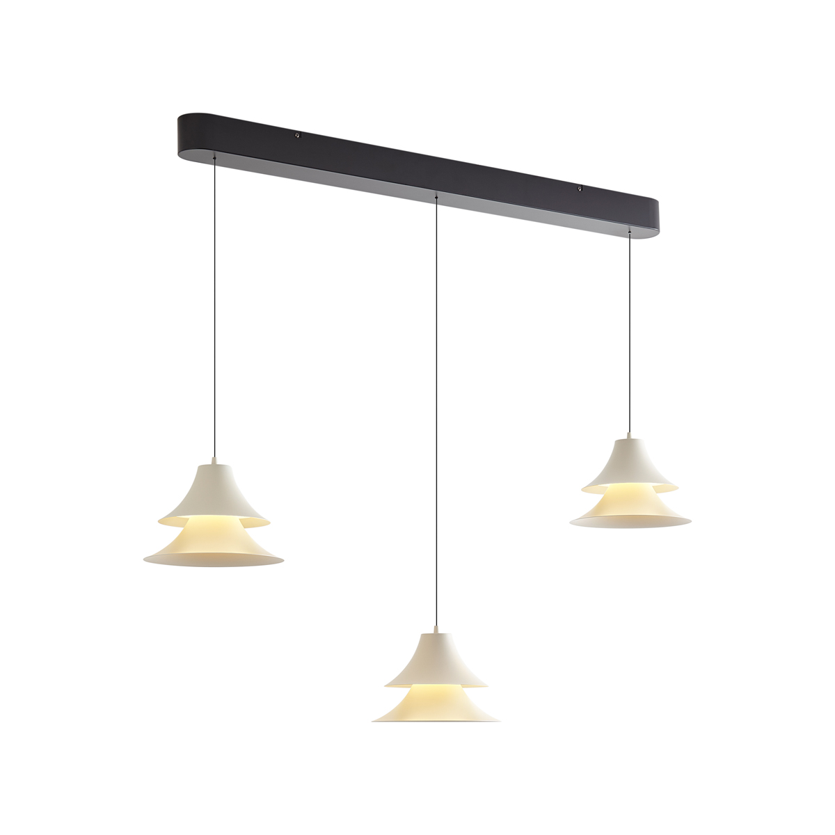 Závesná lampa čierna s béžovou farbou vrátane LED 3-stupňové stmievanie 3-svetlá Easylift - Witch Závesná lampa čierna s béžovou farbou vrátane LED 3-stupňové stmievanie 3-svetlá Easylift - Witch