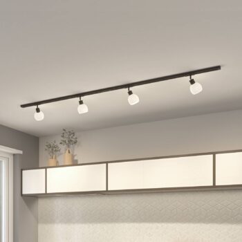 1-okruhový koľajnicový systém Lindby Linaro, E14, 4 svetlá, čierny