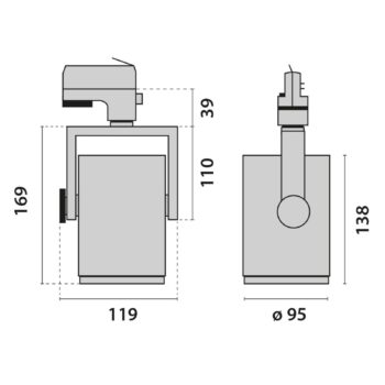 3-fázové koľajnicové AS425 LED Medium biele uni