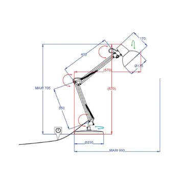 Aluminor Calypsa lampa na písací stôl, biela