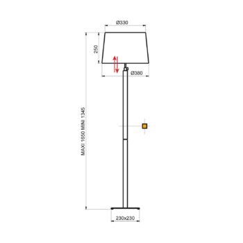 Aluminor Quatro Up stojaca lampa svetlý dub/chróm