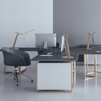 Aluminor Sigma LED stolná lampa CCT zlatá