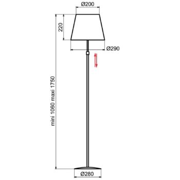 Aluminor Store stojaca lampa, hliník/biela