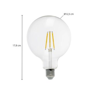 Arcchio LED guľová žiarovka, G125 E27 3,8 W, 2700 K, 806 lm