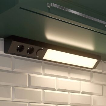 Arcchio LED podomietkové svietidlo Ovano, 62 cm, čierna farba, hliník