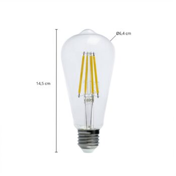 Arcchio LED rustikálna žiarovka, E27 3,8 W, číra, 3000 K, 806 lm