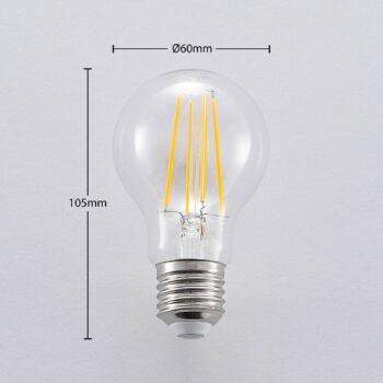 Arcchio LED žiarovka, vlákno, E27, 6,5 W, číra, 2 700 K