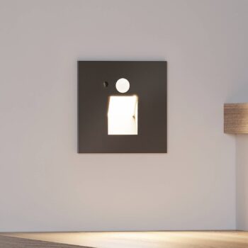 Arcchio Neru zapustené LED snímač hranaté, čierna