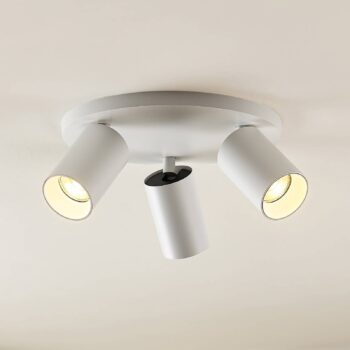 Arcchio bodové svetlá Brinja, biely, okrúhly, Ø 6 cm, 3-pl., GU10