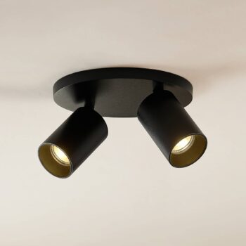 Arcchio bodové svetlá Brinja, čierny, okrúhly, Ø 6 cm, 2-pl., GU10