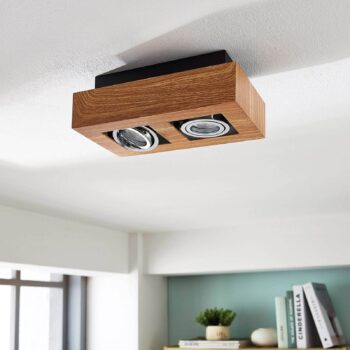 Arcchio bodové svetlá Vince, 25 cm, farba dreva, kov, GU10