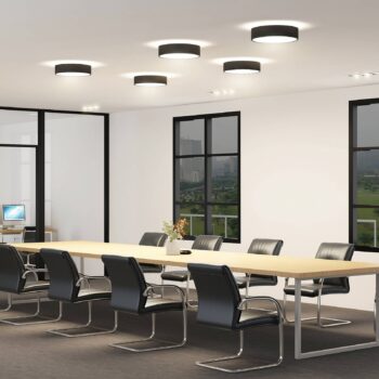 Arcchio stropné LED svetlo Vanida, čierne, Ø 40 cm, hore/dole