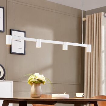 Arcchio závesné svietidlo Brinja, biele, dĺžka 120 cm, 4-pl., GU10