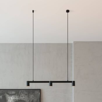 Arcchio závesné svietidlo Brinja, čierne, 90 cm, 3-pl., GU10