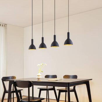 Arcchio závesné svietidlo Cosmina, 4-pl., dĺžka 120 cm, čierne