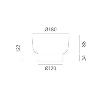 Artemide Bontà miska, tyrkysová, Ø 18 cm, sklo, drevo