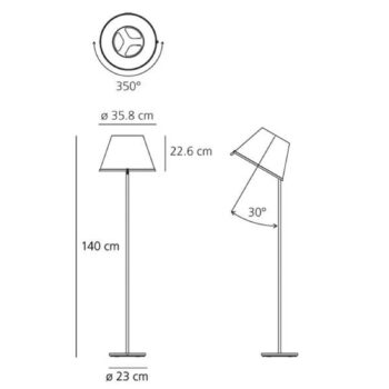 Artemide Choose stojaca lampa pergamen/chróm