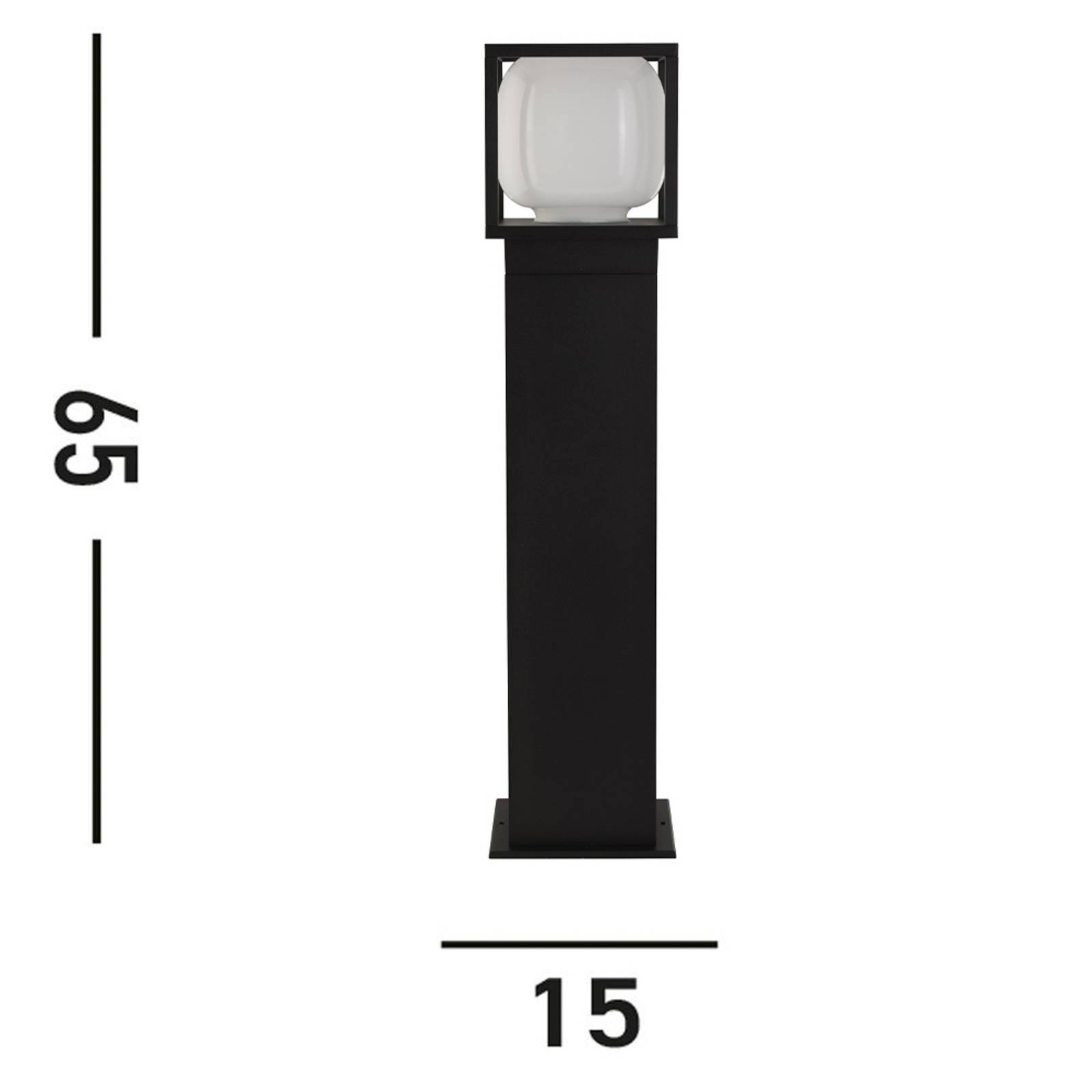 Aténske chodníkové LED svetlo, IP54, čierne, výška 65 cm, kov Aténske chodníkové LED svetlo, IP54, čierne, výška 65 cm, kov