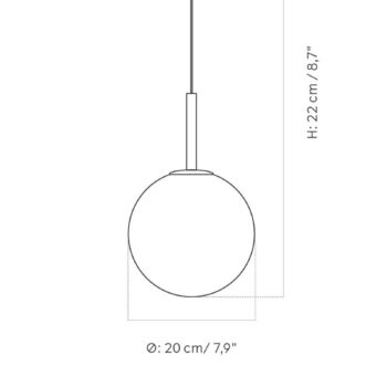 Audo LED závesné svietidlo TR Bulb, 1 svietidlo, mosadz/biela, opálové sklo