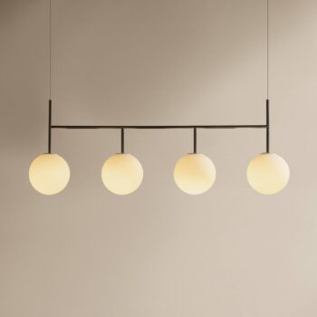 Audo TR Bulb Frame závesné svietidlo, 4-pl., oceľovo sivá/biela