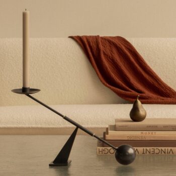 Audo svietnik Interconnect, bronz, výška 26 cm