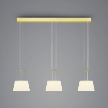 BANKAMP Conus LED závesné svietidlo, 3 svetlá, mosadz