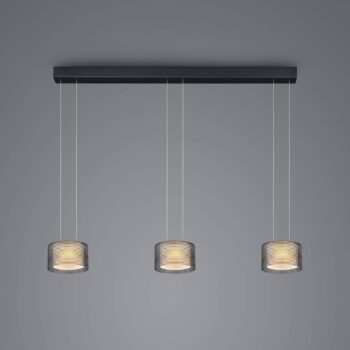 BANKAMP Grand Groove LED závesné svietidlo, trojlampa