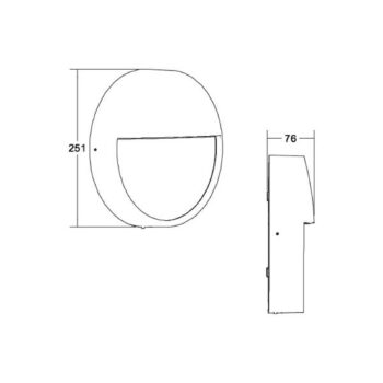 BRUMBERG Eye nástenné svetlo kruh polovičné čierna