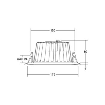 BRUMBERG LED podhľadové svietidlo Lydon Midi, biele, DALI, 4 000 K